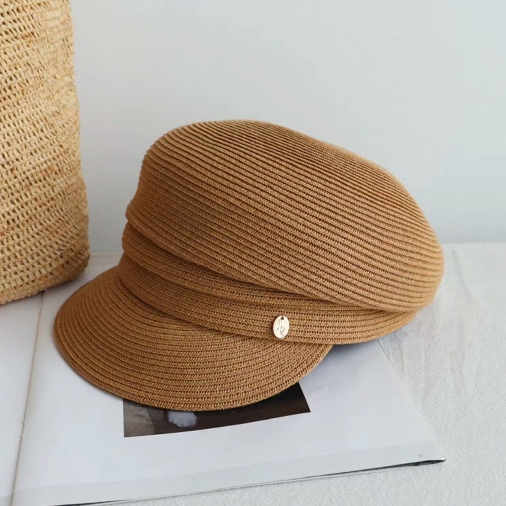 NWOT Straw Tan Cap - Picture 3 of 5